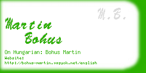 martin bohus business card